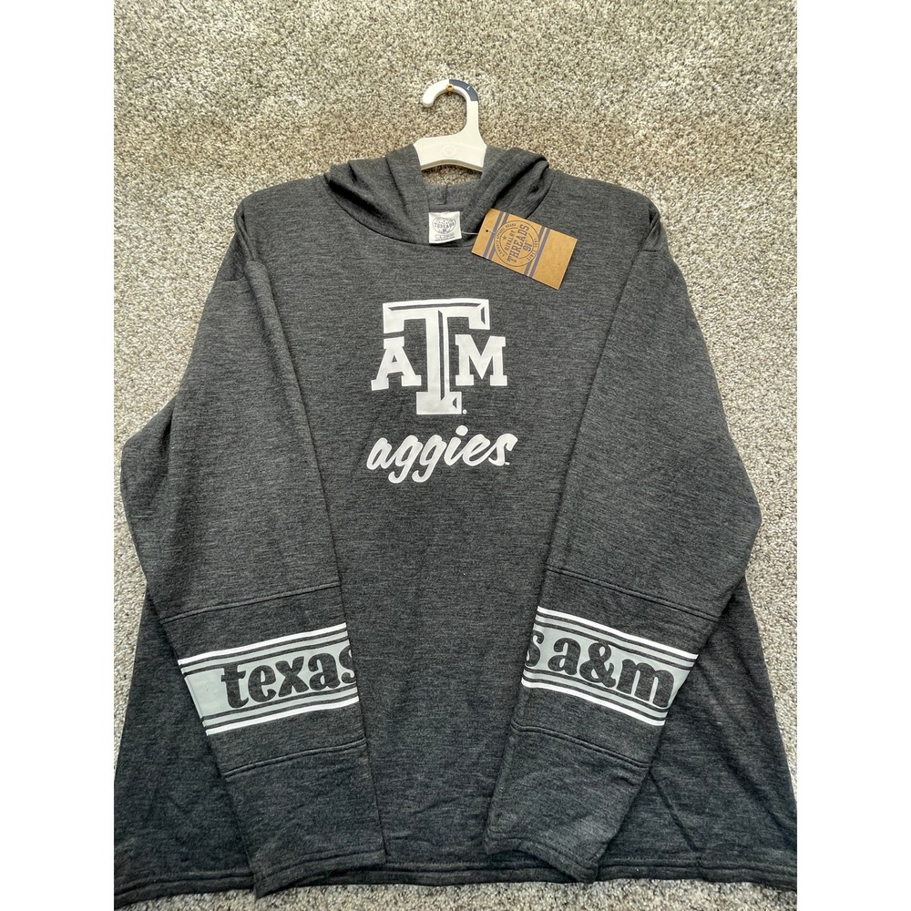 Rivalry Threads Hoodie Texas A&M Aggies L Charcoal NEW Varsity Stripes